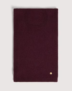 Coccinelle Wool-Blend Scarf Logo On Tone - Purple