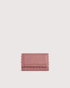 Coccinelle Grained Leather Wallet Leather Lace Small - Pink