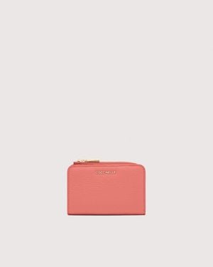 Coccinelle Grained Leather Shoulder Bag Metallic Soft - Pink