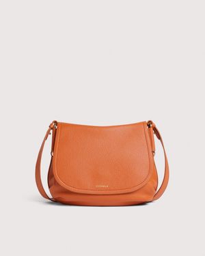 Coccinelle Grained Leather Crossbody Bag Rebekka Small - Orange
