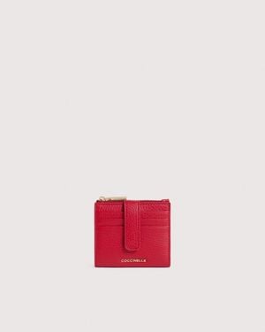 Coccinelle Small Grained Leather Wallet Metallic Medium - Pink