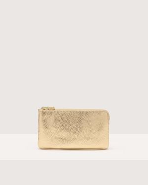 Coccinelle Grained Leather Pouch Alias Small - Natural