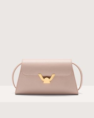 Coccinelle Grained Leather Shoulder Bag Dew Small - Pink