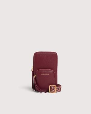 Coccinelle Grained Leather Phone Holder Pixie Mini - Red