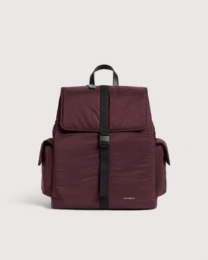 Coccinelle Nylon Backpack Smart To Go Multipocket Large - Purple