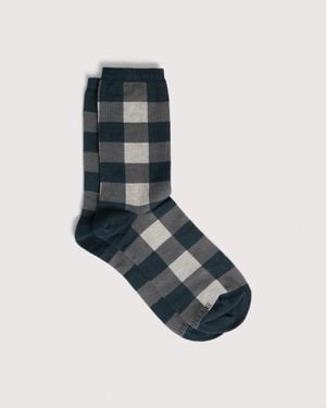 Coccinelle Cotton-Blend Socks Vichy - Blue