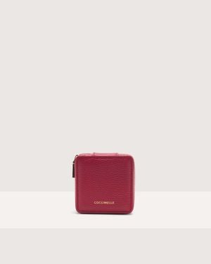 Coccinelle Schmuckschatulle Aus Genarbtem Leder Jewelry Box - Rot