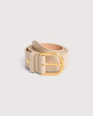 Coccinelle Grained Leather Belt Erika - Natural