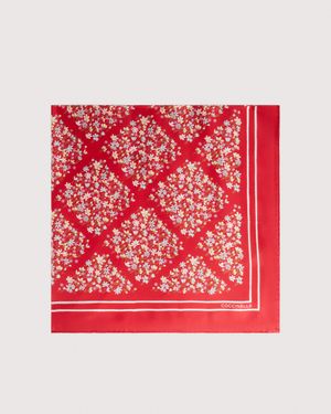 Coccinelle Silk Foulard Sakura Flowers - Red