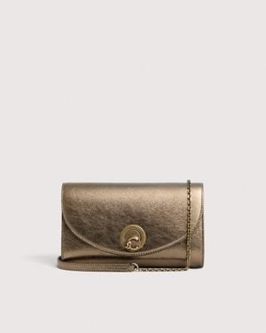 Coccinelle Smooth Leather Clutch Bag Nikla Small - Natural