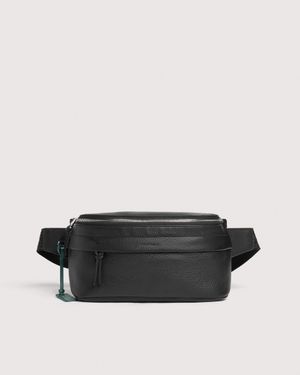 Coccinelle Grained Leather Waist Bag Smart To Go Medium - Black