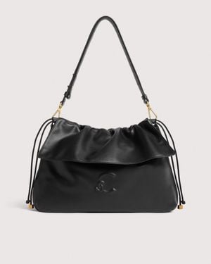 Coccinelle Smooth Leather Shoulder Bag Lidia Medium - Black