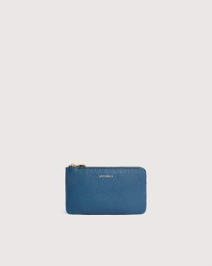 Coccinelle Grained Leather Pouch C-Me Softy Small - Blue