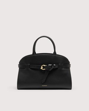 Coccinelle Smooth Leather Handbag Sabine Medium - Black