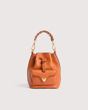 Coccinelle Grained Leather Bucket Bag Beat Generation Small - Orange