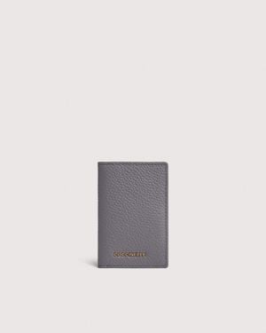 Coccinelle Grained Leather Card Holder Metallic Small - Multicolour