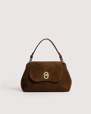Coccinelle Suede And Grained Leather Handbag Damya Small - Multicolour