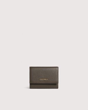 Coccinelle Small Grained Leather Wallet Metallic Small - White