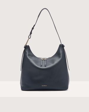 Coccinelle Grained Leather Shoulder Bag Malory Small - Blue