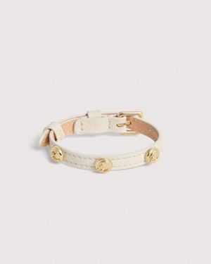 Coccinelle Grained Leather Bracelet C-Me Studs - Natural