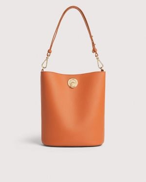 Coccinelle Two-Sided Leather Bucket Bag Nikla Medium - Orange