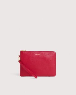 Coccinelle Grained Leather Pouch C-Me Softy Medium - Red