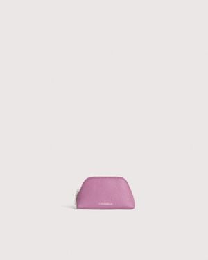 Coccinelle Grained Leather Make-Up Bag Helga Mini - Pink