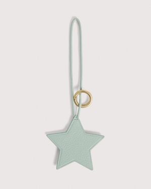 Coccinelle Grained Leather Key Ring Easy Charm - White