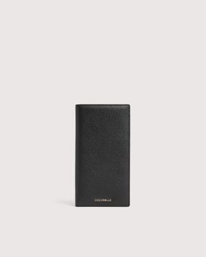 Coccinelle Grained Leather Passport Holder Metallic Large - White
