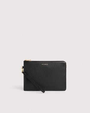Coccinelle Grained Leather Pouch C-Me Softy Medium - Black