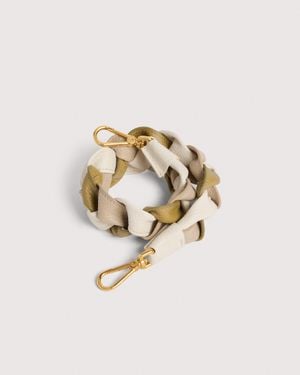 Coccinelle Plaited Leather Shoulder Strap Boheme - Natural