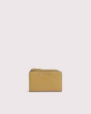 Coccinelle Small Grained Leather Wallet Metallic Small - Natural