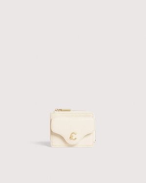 Coccinelle Grained Leather Card Holder C-Me Small - Natural