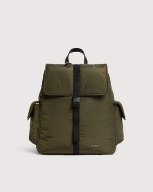 Coccinelle Nylon Backpack Smart To Go Multipocket Large - Green