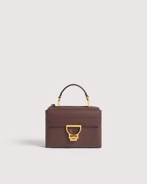 Coccinelle Grained Leather Handbag Arlettis Small - Pink