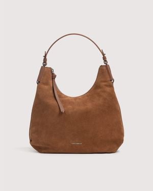 Coccinelle Suede Shoulder Bag Rebekka Small - Brown