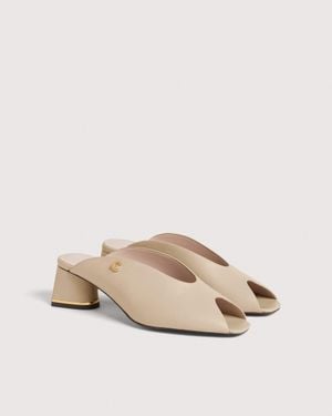 Coccinelle Smooth Leather Clogs C-Everyday - Natural