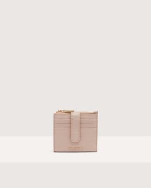 Coccinelle Small Grained Leather Wallet Metallic Soft - Pink