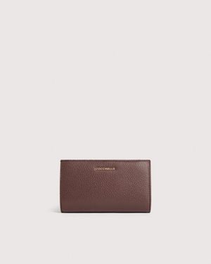Coccinelle Medium Grained Leather Wallet Metallic Large - Multicolor