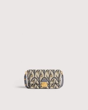 Coccinelle Minibag Aus Jacquard-Stoff Mit Blumenmotiv C-Me Lock Mini - Weiß