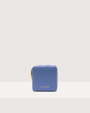 Coccinelle Schmuckschatulle Aus Genarbtem Leder Jewelry Box - Blau