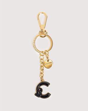 Coccinelle Metal And Tortoiseshell-Effect Plexiglass Plating Key Ring C-Me - White