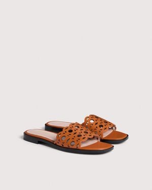Coccinelle Smooth Leather Low-Heeled Sandals Essential - Multicolour