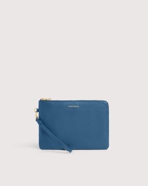 Coccinelle Grained Leather Pouch C-Me Softy Medium - Blue