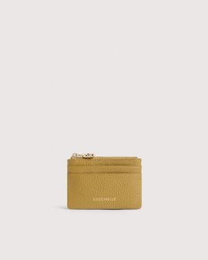 Coccinelle Grained Leather Card Holder C-Me Small - Natural
