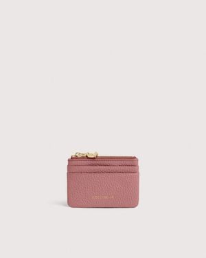 Coccinelle Grained Leather Card Holder C-Me Small - Pink