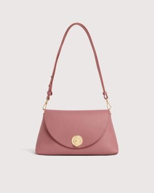 Coccinelle Two-Sided Leather Shoulder Bag Nikla Medium - Pink