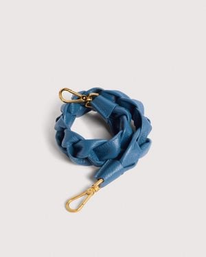 Coccinelle Plaited Leather Shoulder Strap Boheme - Blue