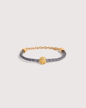 Coccinelle Armband Aus Genarbtem Leder C-Me Sphere - Natur