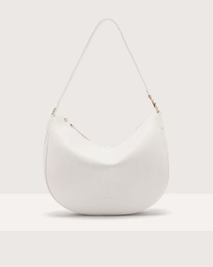 Coccinelle Grained Leather Shoulder Bag C-Easy Medium - White
